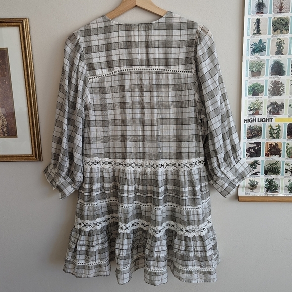 Free People Flowy lace and gingham blouse - Picture 6 of 6